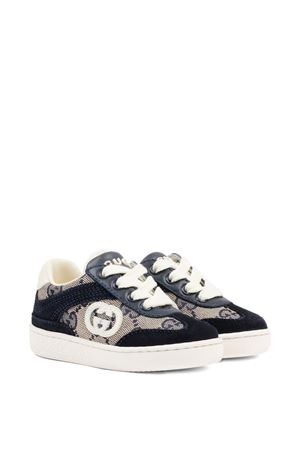 sneakers in tessuto blu GUCCI KIDS | 812673AAE2T4056